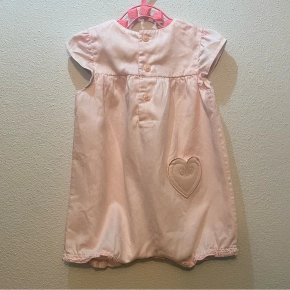 Minibasix Baby Girls 9M Pink One Piece/Romper Heart Details, Softest Cotton - Picture 7 of 7